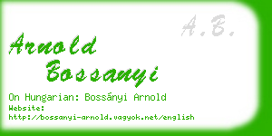 arnold bossanyi business card